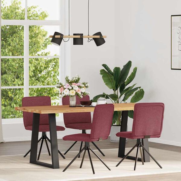 vidaXL Esszimmerst&uuml;hle 4 Stk. Weinrot Stoff