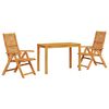 vidaXL Garten Essgruppe 3 stk. Braun Massivholz Akazie