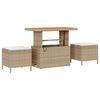 vidaXL Garten-Sofa-Set mit Kissen mit Speicher Beige Poly Rattan