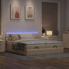 vidaXL Ottoman-Bett mit Matratzen & LEDs Creme 200x200 cm Stoff