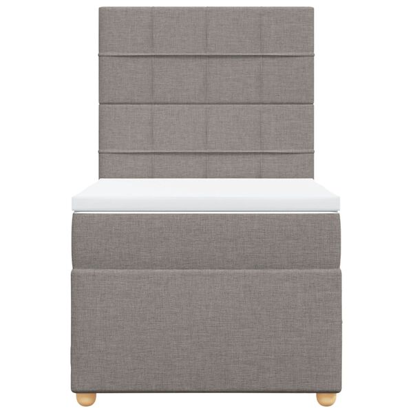 vidaXL Boxspringbett mit Matratze Taupe 80x200 cm Stoff
