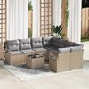 vidaXL Sofa Set mit Kissen 9 pcs Beige und Grau Poly-Rattan
