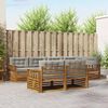 vidaXL Outdoor-Sofagarnitur mit Kissen 7 pcs Nat&uuml;rlich und Hellgrau