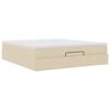 vidaXL Ottoman-Bett mit Matratze Creme 180x200 cm Stoff