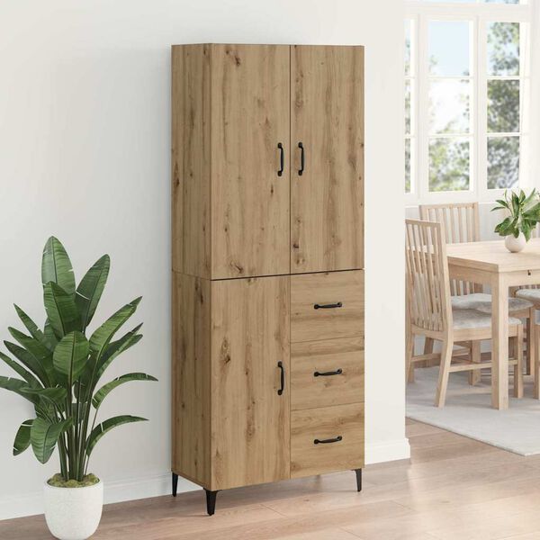vidaXL Highboard Artisan-Eiche 69,5 x 34 x 180 cm Holzwerkstoff