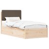 vidaXL Bettgestell mit gepolstertem Kopfteil Taupe 80 x 200 cm