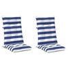 vidaXL Kissen f&uuml;r drau&szlig;en 2 pcs Blau und Wei&szlig; 120 x 50 x 7 cm Stoff