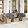 vidaXL Garten-Sofa-Set mit Kissen 10 pcs Beige Poly Rattan