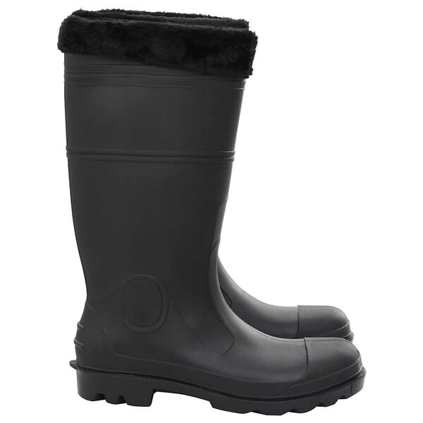 vidaXL Gummistiefel mit Herausnehmbarem Innenfutter Schwarz Gr. 44 PVC
