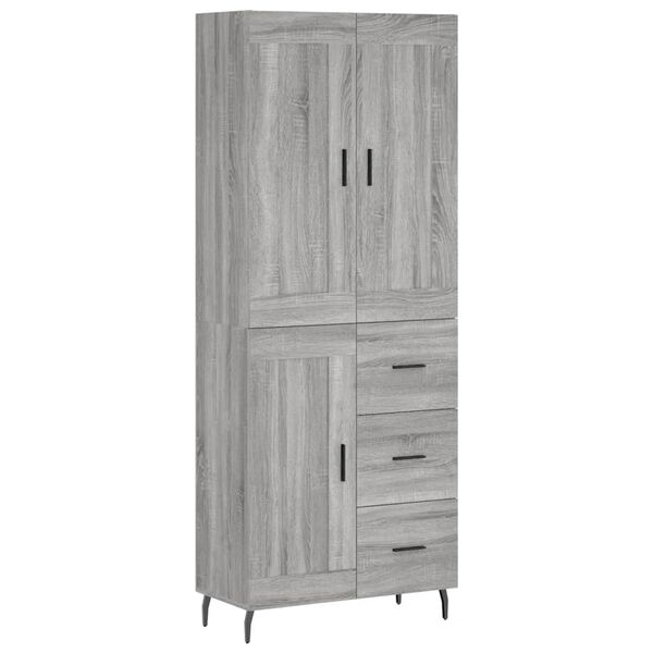 vidaXL Highboard Grau Sonoma 69,5x34x180 cm Holzwerkstoff