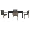 vidaXL Garten Essgruppe mit Kissen 5 pcs Grau Poly-Rattan