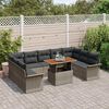 vidaXL Garten-Sofa-Set mit Speicher 10 pcs Grau Poly Rattan