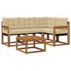 vidaXL Outdoor-Sofagarnitur mit Kissen 5 pcs Natur und Beige
