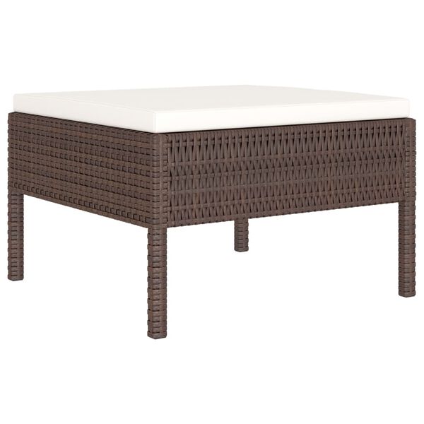 vidaXL 4-tlg. Garten-Lounge-Set mit Auflagen Poly Rattan Braun