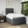 vidaXL Boxspringbett mit Matratze Dunkelgrau 120x200 cm Stoff