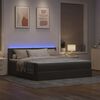 vidaXL Ottomane Bett mit Matratze & LEDs Taupe 180x200 cm Stoff