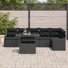 vidaXL Sofa Set mit Kissen 7 pcs Schwarz Poly Rattan