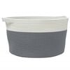 vidaXL Aufbewahrungskorb Grau und Wei&szlig; &Oslash;40x25 cm Baumwolle