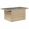 vidaXL 11-tlg. Garten-Sofagarnitur mit Kissen Beige Poly Rattan