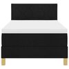 vidaXL Boxspringbett mit Matratze Schwarz 90 x 190 cm Stoff