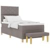 vidaXL Boxspringbett mit Kopfteil Taupe 100 x 200 cm Stoff