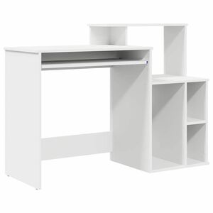 vidaXL Schreibtisch mit Regal Wei&szlig; 120,5 x 44 x 88,5 cm Holzwerkstoff