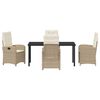 vidaXL Garten Essgruppe mit Kissen 5 pcs Beige Poly-Rattan