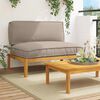 vidaXL Sofa Set mit Kissen Taupe 120 x 92 x 69 cm Massivholz Akazie