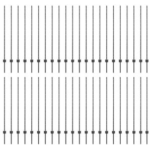 vidaXL Zaunpfosten 44 pcs Grau 180 cm Stahl