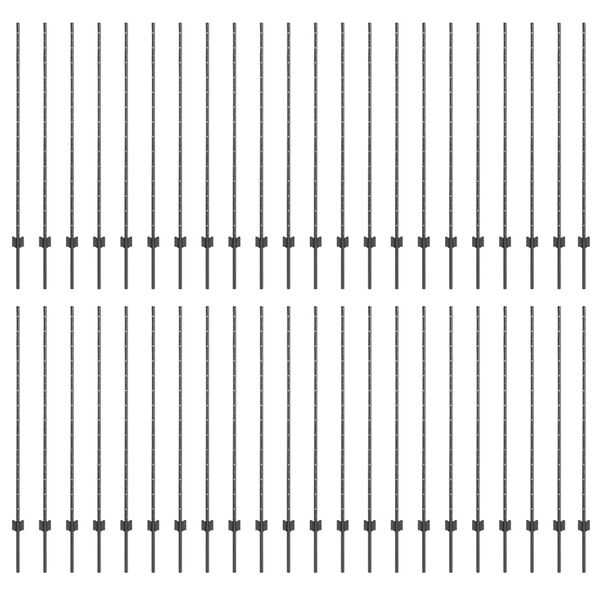 vidaXL Zaunpfosten 88 pcs Grau 180 cm Stahl
