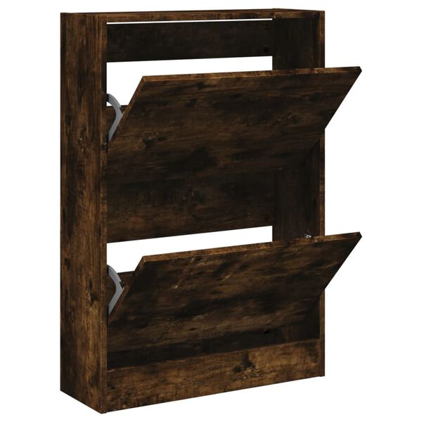 vidaXL Schuhschrank R&auml;uchereiche 60x21x87,5 cm Holzwerkstoff