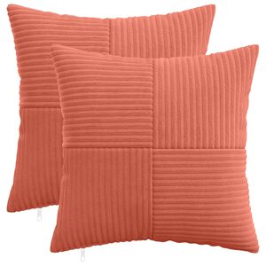vidaXL Kissenbezug 2 pcs ALMELO Rot-Orange 30 x 30 cm Cord