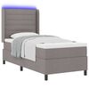 vidaXL LED Boxspringbett mit Matratze Taupe 80 x 200 cm Stoff