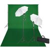 vidaXL Fotostudio-Set mit Gr&uuml;nem Hintergrund 600&times;300 & Leuchten