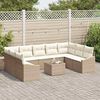 vidaXL Garten-Sofa-Set 10 pcs Beige Poly Rattan