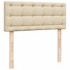 vidaXL Ottoman-Bett mit Matratze & LEDs Creme 120x200 cm Stoff