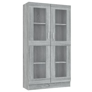 vidaXL Vitrinenschrank Grau Sonoma 82,5x30,5x150 cm Holzwerkstoff