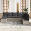 vidaXL Sofa Set mit Kissen mit Speicher 8 pcs Hellgrau Poly-Rattan