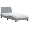 vidaXL Bett mit Matratze "Hanko" Hellgrau 90x190 cm Stoff