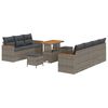 vidaXL Gartensofa-set 10 stk. Grau Poly-Rattan