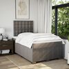vidaXL Boxspringbett mit Matratze Taupe 120x200 cm Stoff