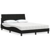 vidaXL Bett mit Matratze "Hanko" Schwarz 120x200 cm Stoff
