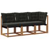vidaXL Outdoor Mittel- und Ecksofa mit Kissen 3 St&uuml;ck Natur
