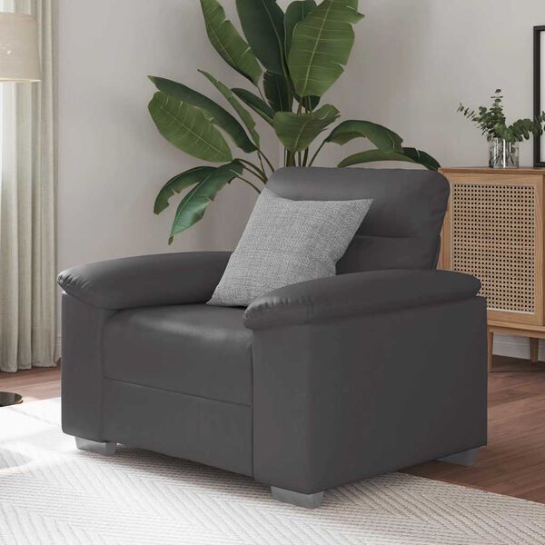 vidaXL Sessel Grau 60 cm Kunstleder