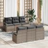 vidaXL Gartensofa-set mit Speicher 7 pcs Grau Poly-Rattan