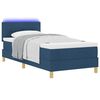 vidaXL LED Boxspringbett mit Matratze mit LED Blau 90 x 200 cm Stoff