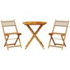 vidaXL 3-tlg. Bistro-Set Beige Poly Rattan und Massivholz