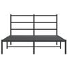 vidaXL Bettgestell mit Kopfteil Metall Schwarz 135x190 cm