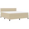 vidaXL Boxspringbett Hellgrau und Wei&szlig; 203 x 180 x 88 cm Cordstoff