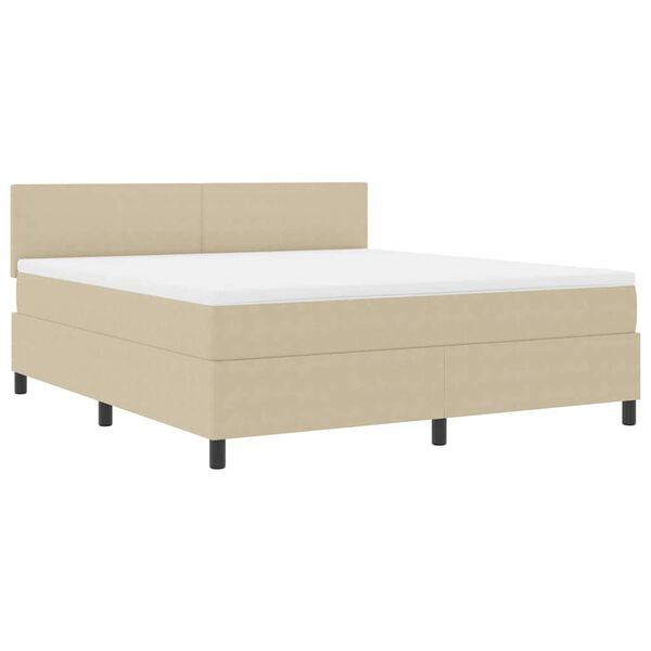 vidaXL Boxspringbett Hellgrau und Wei&szlig; 203 x 180 x 88 cm Cordstoff